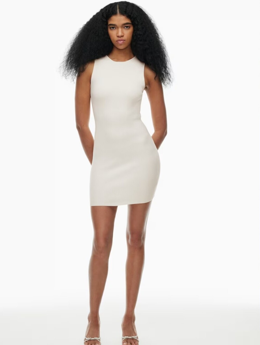 NWT Aritizia Sleeveless White Knit Midi Dress